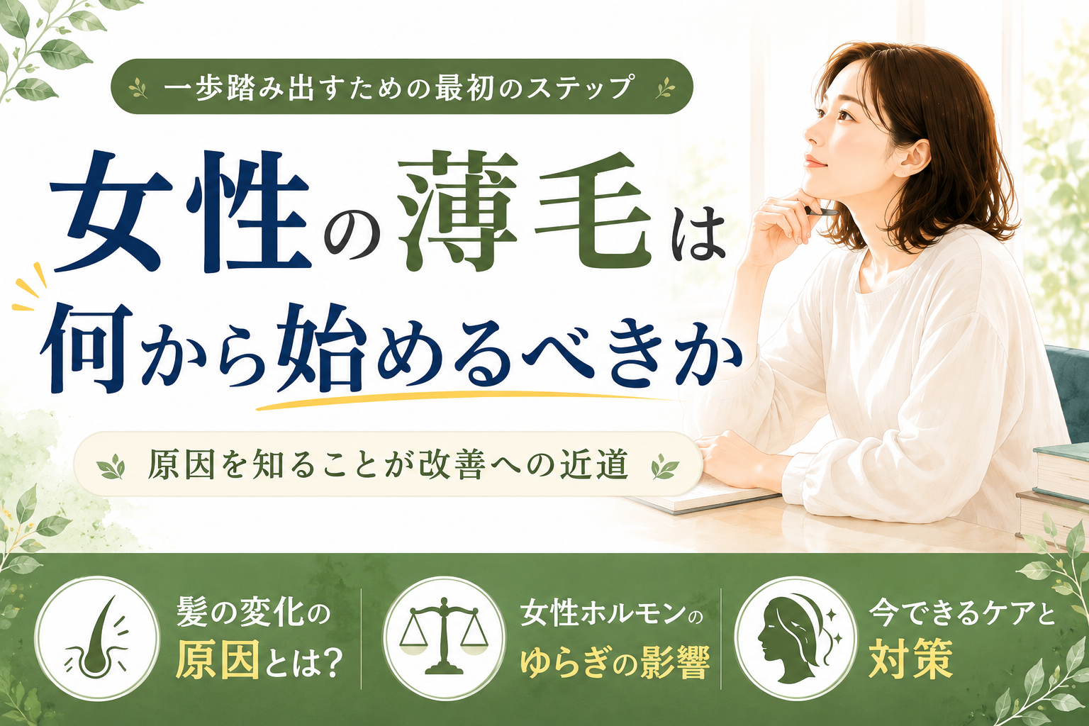 女性の薄毛は何から始めるべき？不安な40代女性のための最初のステップ