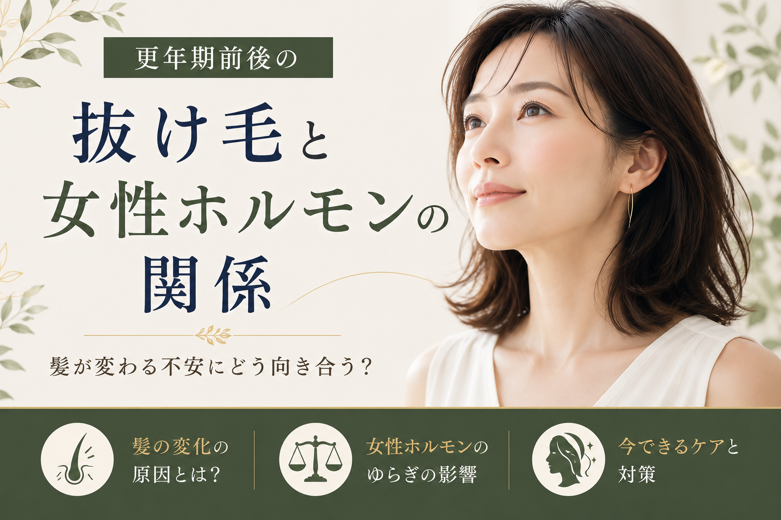 更年期前後の抜け毛と女性ホルモンの関係